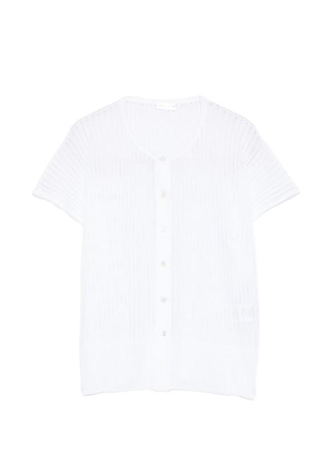 cardigan a coste donna bianco ROBERTO COLLINA | 261FXA3704201